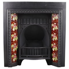 Antique Victorian Cast Iron Fireplace Insert, Late 19th Century