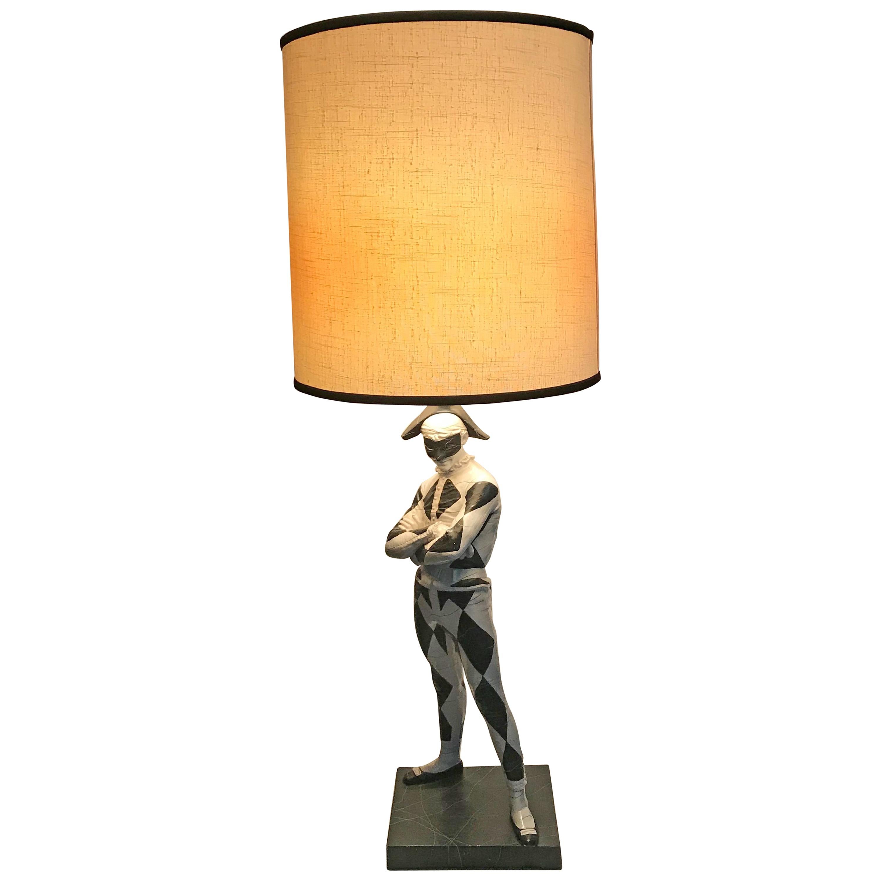Large Mid-Century Modern Plaster Lamp "Court Jester" by G.W. Hamilton