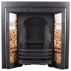 Antique Edwardian Art Nouveau Fireplace Insert, circa 1905