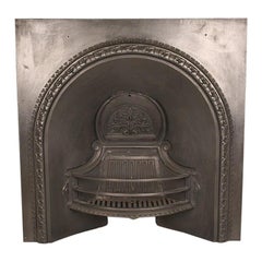 Antique Simple Ornate Victorian Arched Fireplace Insert, 19th Century