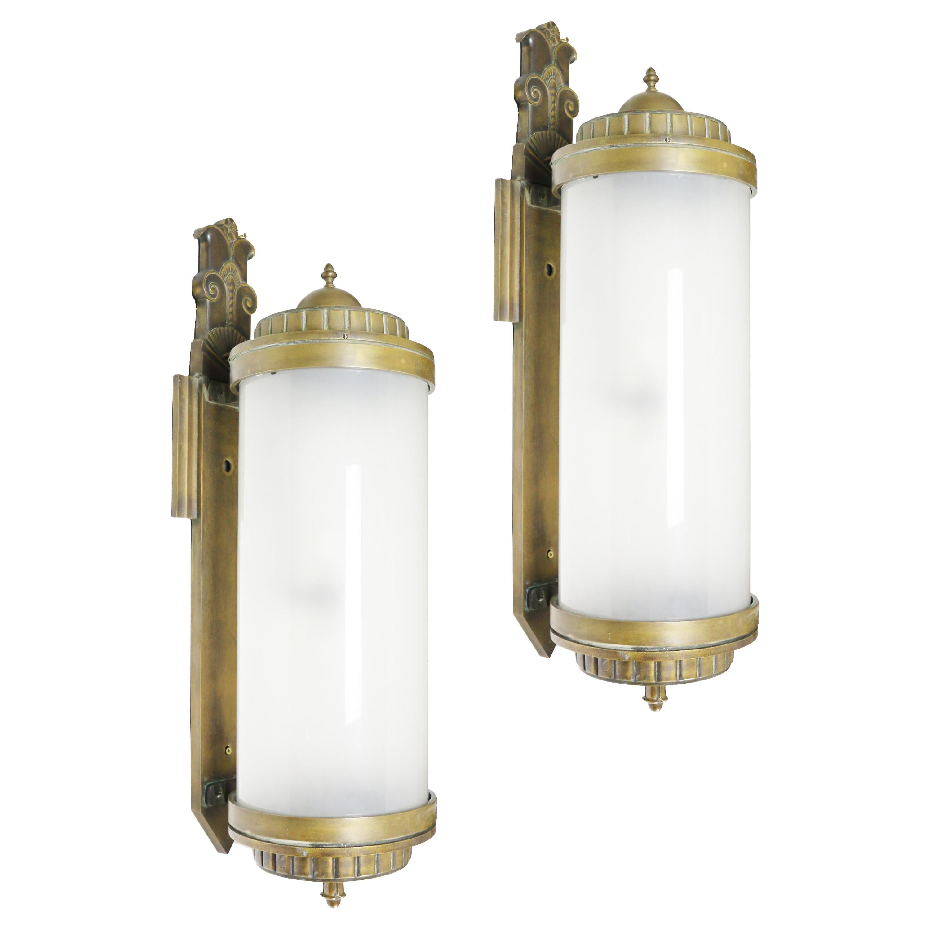 Pair of Large 1930s Art Deco Wall Lights