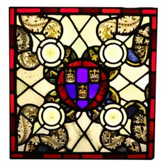 Antique English Stained Glass Panel or Window