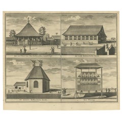 Used Print with Four Views of Ambon by Valentijn '1726'