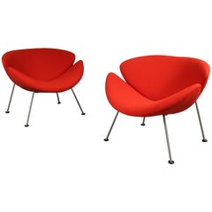 Pair of Pierre Paulin First Edition "Orange Slice" Chairs for Artifort, 1950