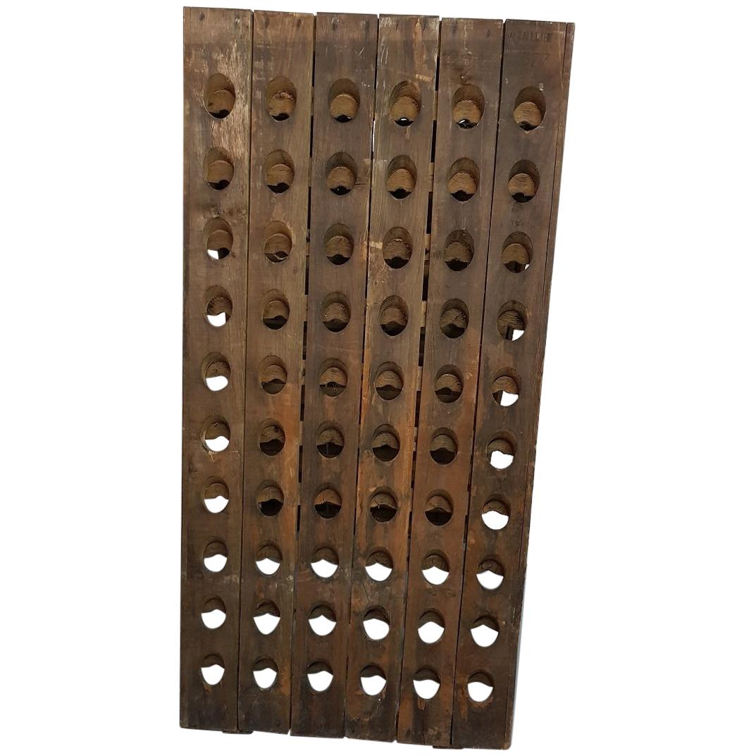 Vintage French Oak Champagne Rack Made in 1977 by Tailliet