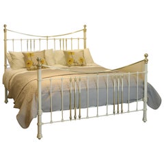 Wide Antique Bed in Cream, MSK51