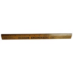 Antique Hardwood Ruler for Hudson Engineering NJ by Geiger Bros Newark US, Ca 1920