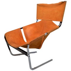 Early Pierre Paulin F444 Lounge Chair in Leather for Artifort, 1960