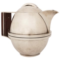 Jean Després, a Rare Tin and Madagascar Ebony Wood Tea-Pot, circa 1930
