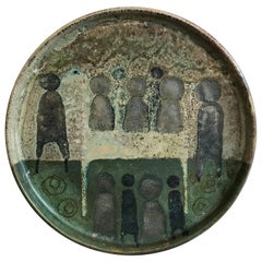 Vanna Faenza Italian Ceramic Centerpiece Dish or Plate, 1960s