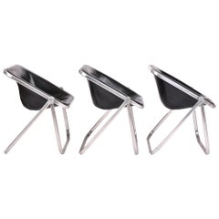 Six Plona Folding Chairs Designed by Giancarlo Piretti for Castelli