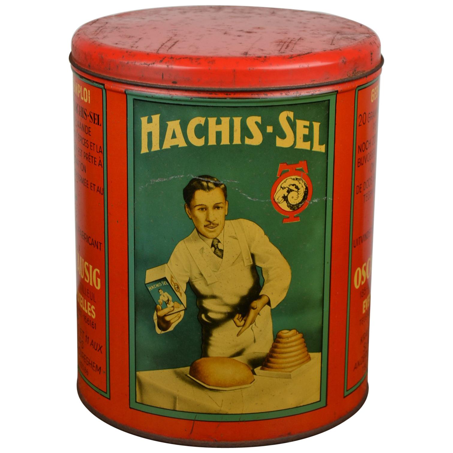 1950s Belgian Tin, Spices by Atelier Tausig for Abbatoirs and Butcher Shops 