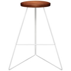 The Coleman Stool - White and Walnut, Bar Height.  54 Variations Available.