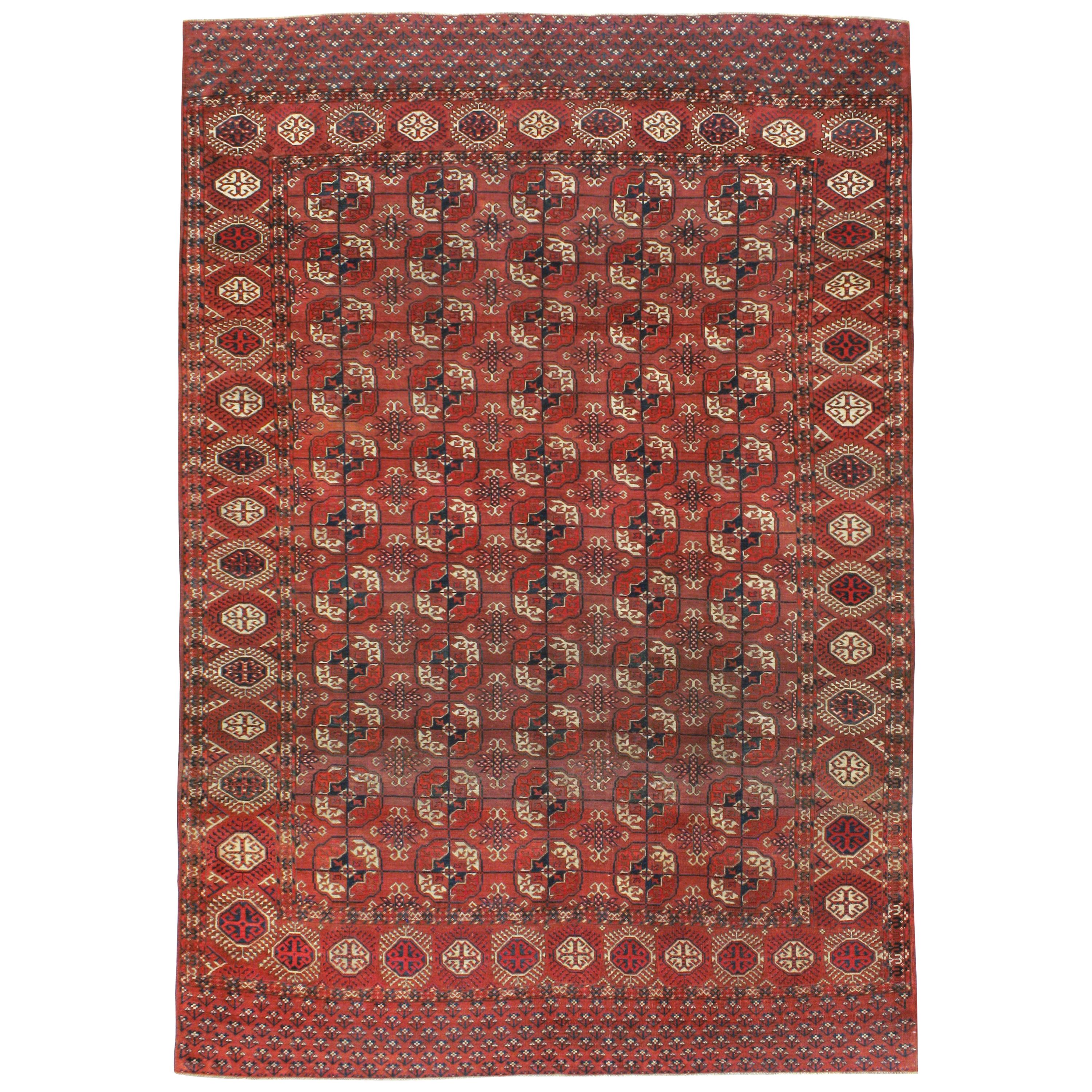 Antique Central Asian Tekke Carpet For Sale