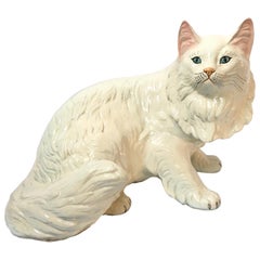 Lifesize Marwal Chalkware Persian Cat Figurine