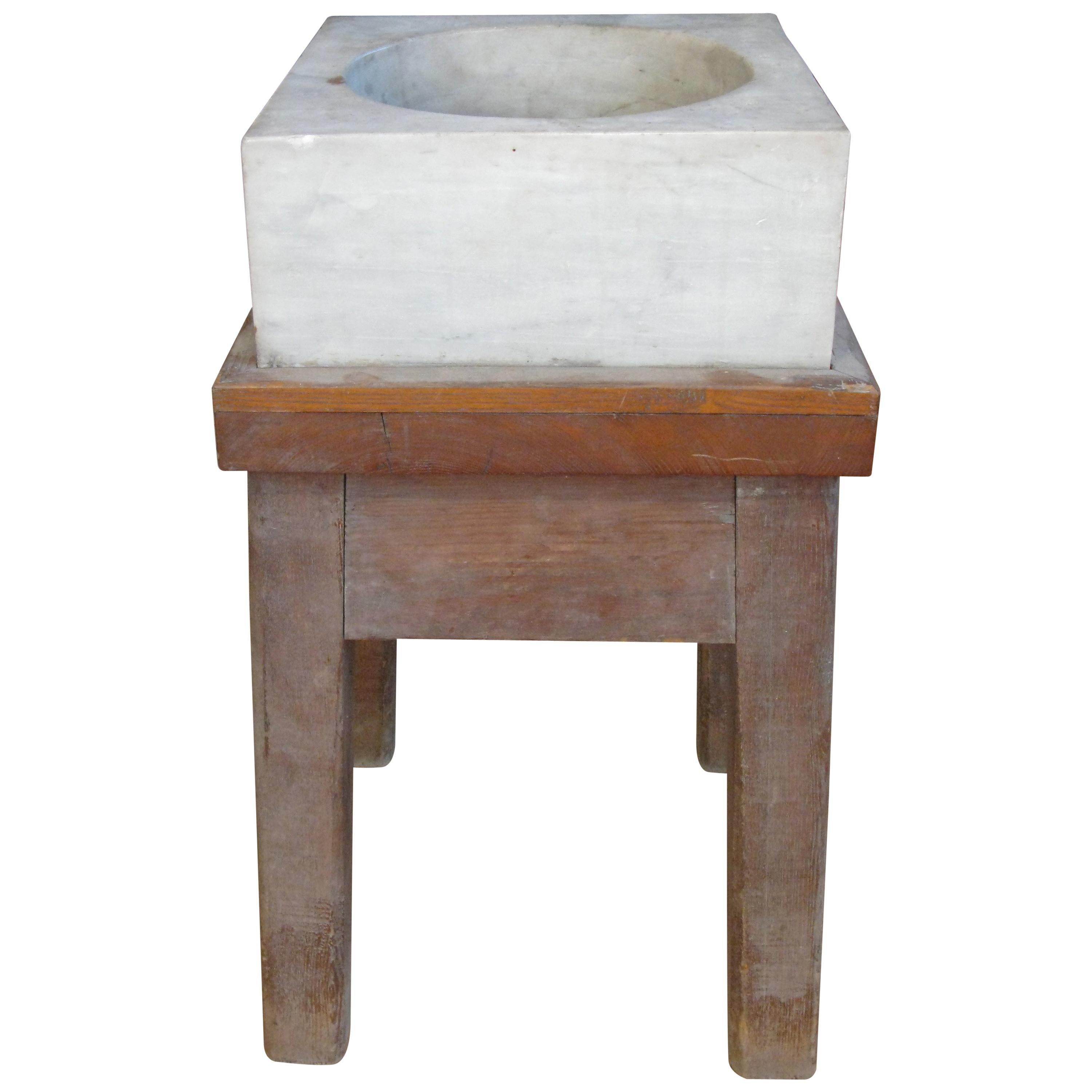 Antique 19th Century Marble Mortar from a Newport RI Estate
