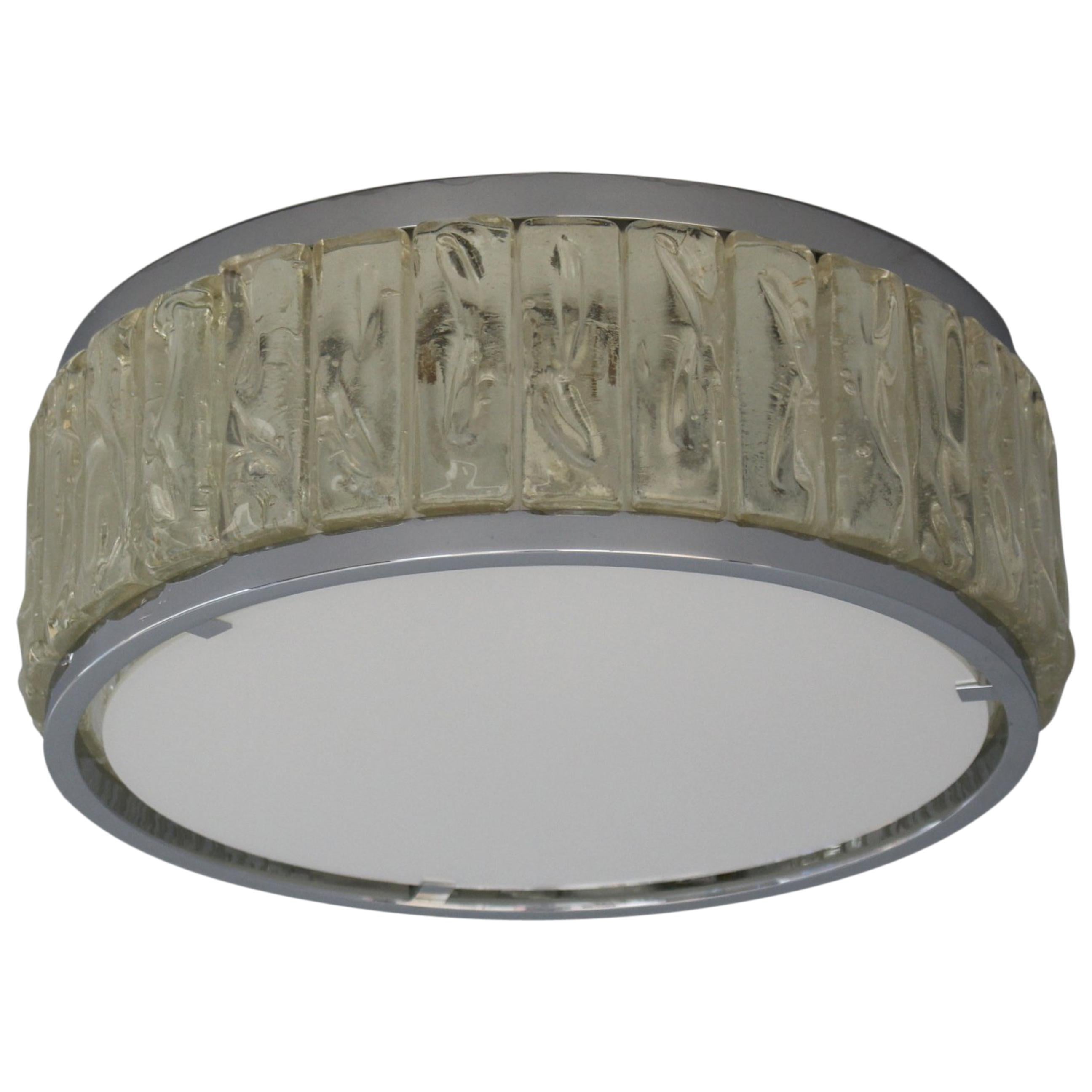 Fine Round Chrome and Glass "Queen's Necklace" Ceiling Light by Perzel