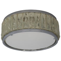 Fine Round Chrome and Glass "Queen's Necklace" Ceiling Light by Perzel 