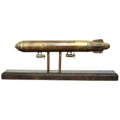 Vintage British Folk Art Naive Model of an Airship R101, Brass, Trench Art, 1930s