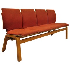 4-Seat Bentwood Mid-Century Modern Bench Banquette by Sauder Designare