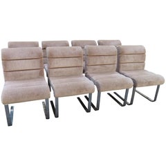 Set 8 Mariani Pace Collection Cantilevered Dining Chairs Mid-Century Modern