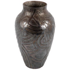 Robert Kuo Art Deco Manner Bronze Vase