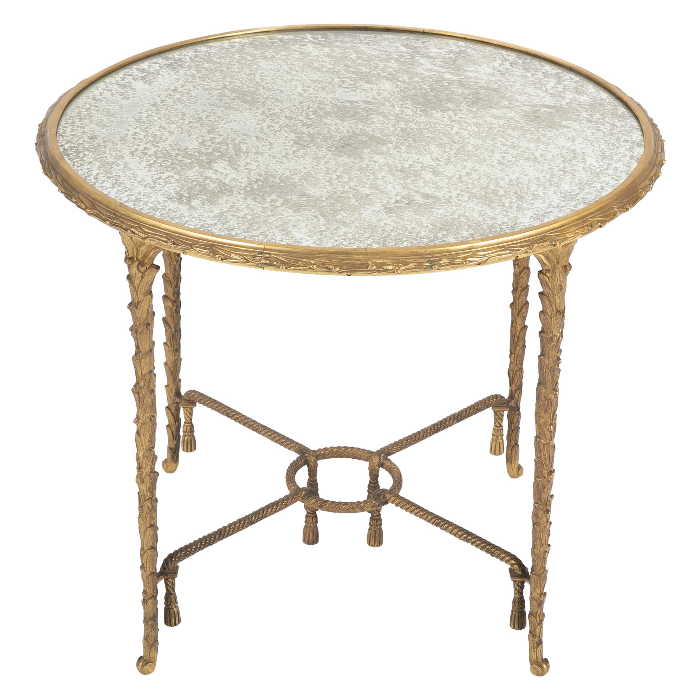 Maison Charles Bronze Mirrored Top Side Table