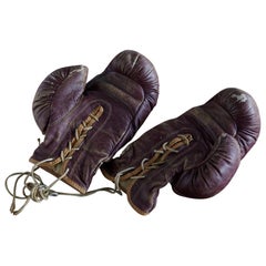 Vintage Original Leather Boxing Gloves by George a Reach Sporting Company, 1930s