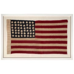 Vintage Hand Crocheted American Flag