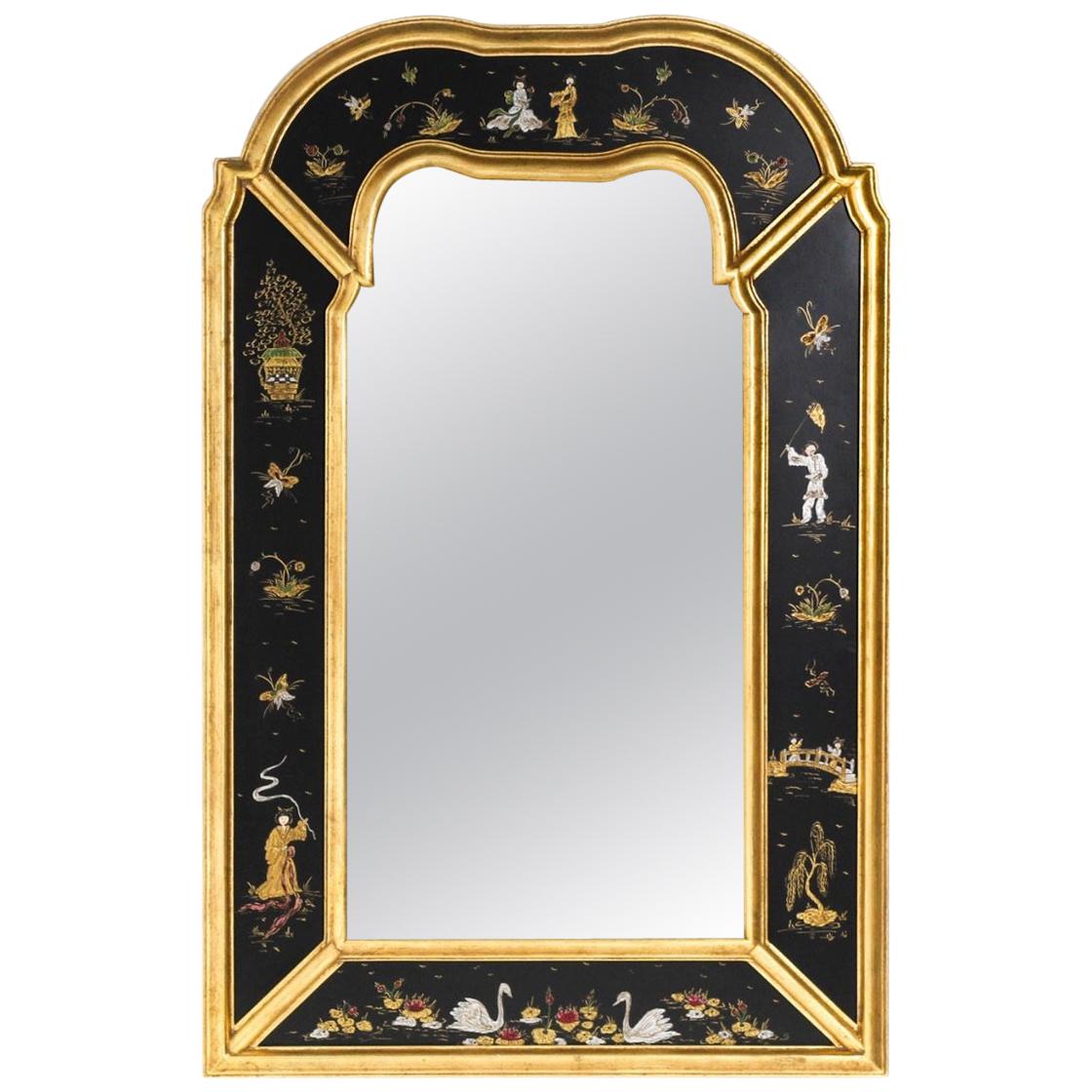 Vintage Large Chinoiserie Mirror-Friedman Brothers For Sale