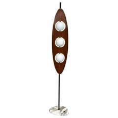 Mid-Century Modern Goffredo Reggiani Style Walnut Surfboard Floor Lamp