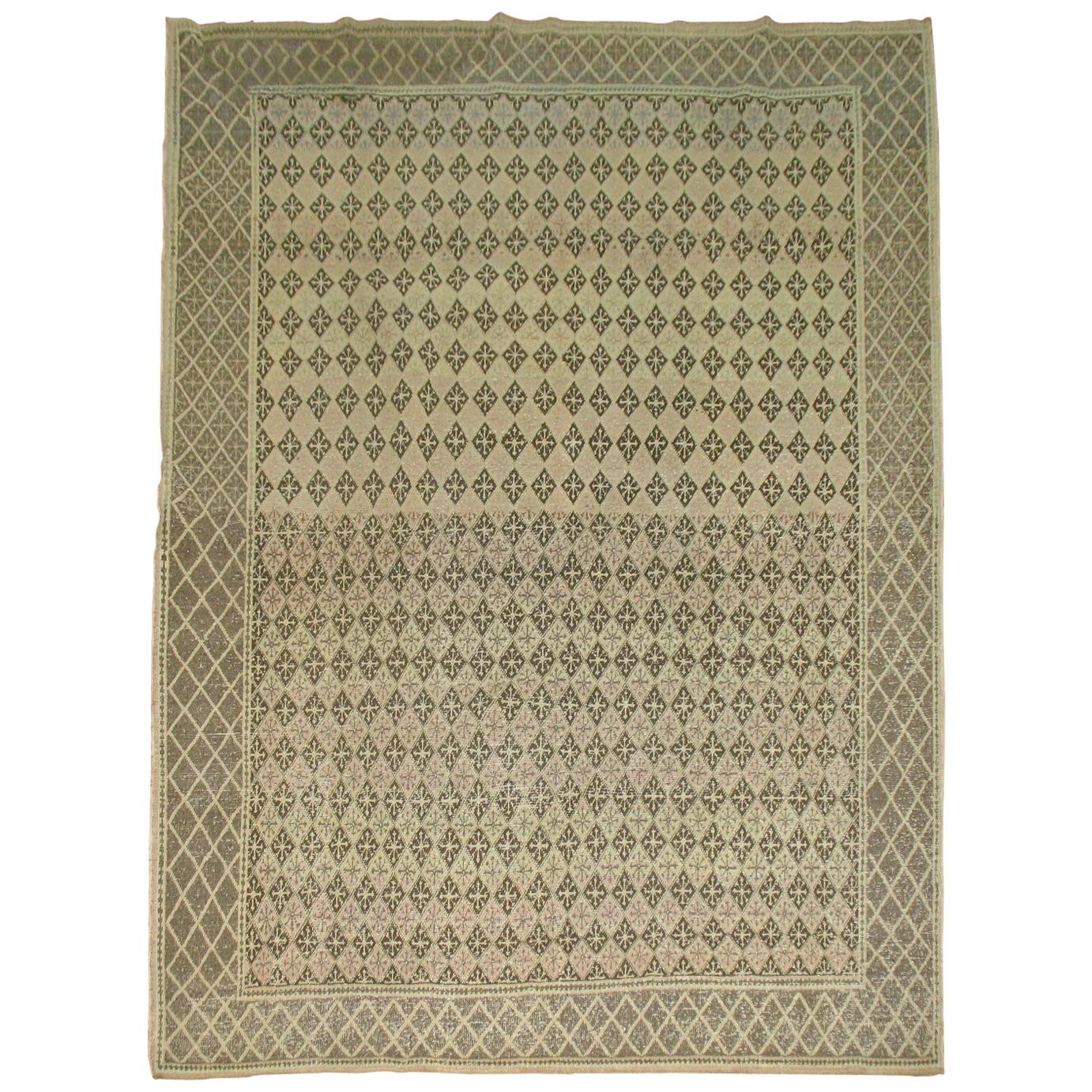 Zabihi Collection Vintage Turkish Anatolian Diamond Rug For Sale