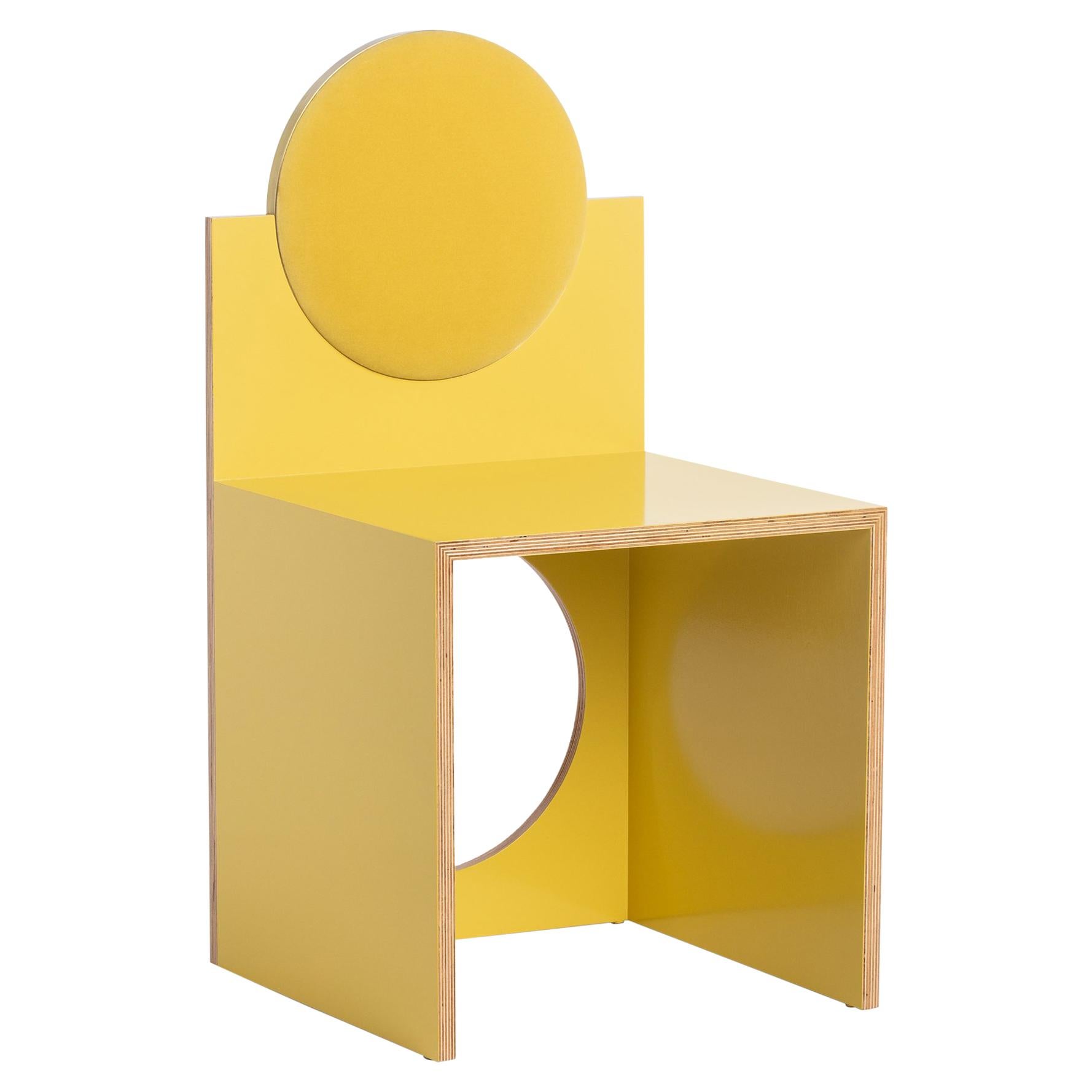 Void Chair in Limone from the Qualia Collection by Azadeh Shladovsky For Sale