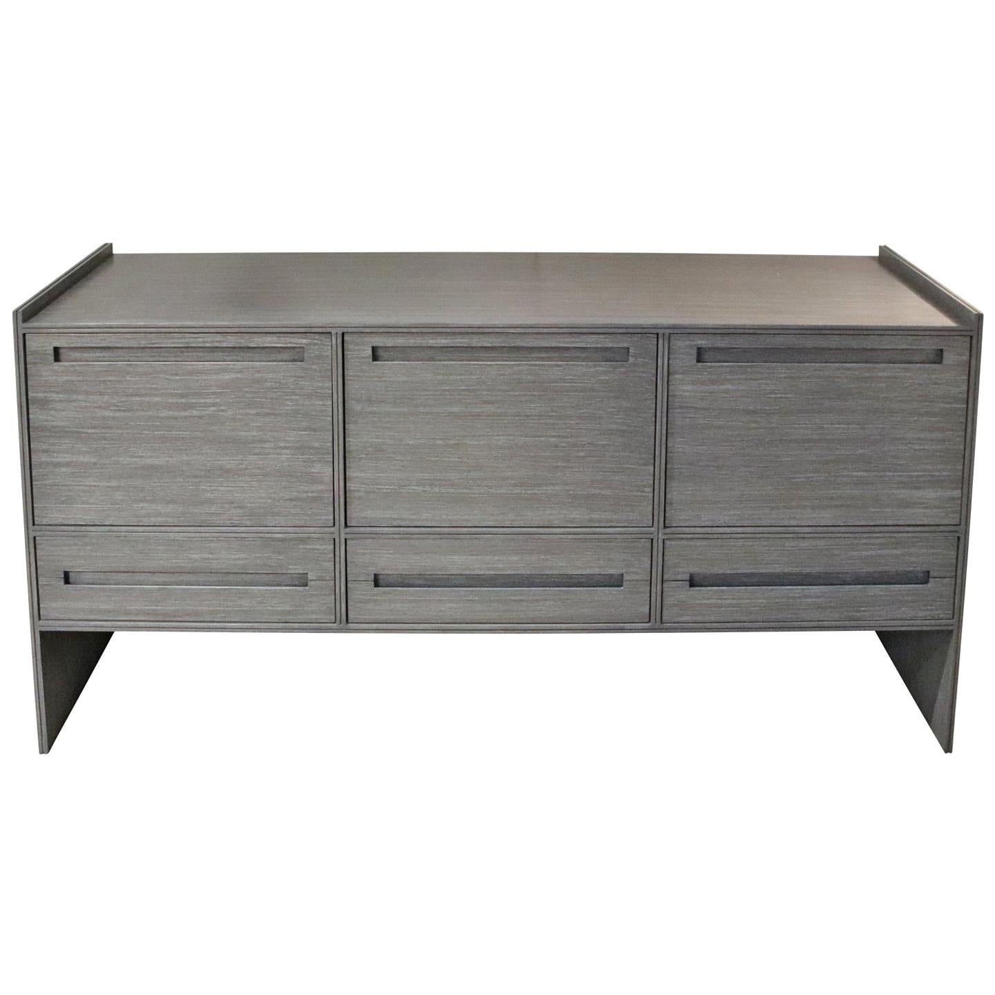 Minimal Custom Solid Oak Credenza For Sale at 1stdibs