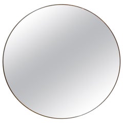 Italian Gio Ponti Inspired Round Brass Mirror