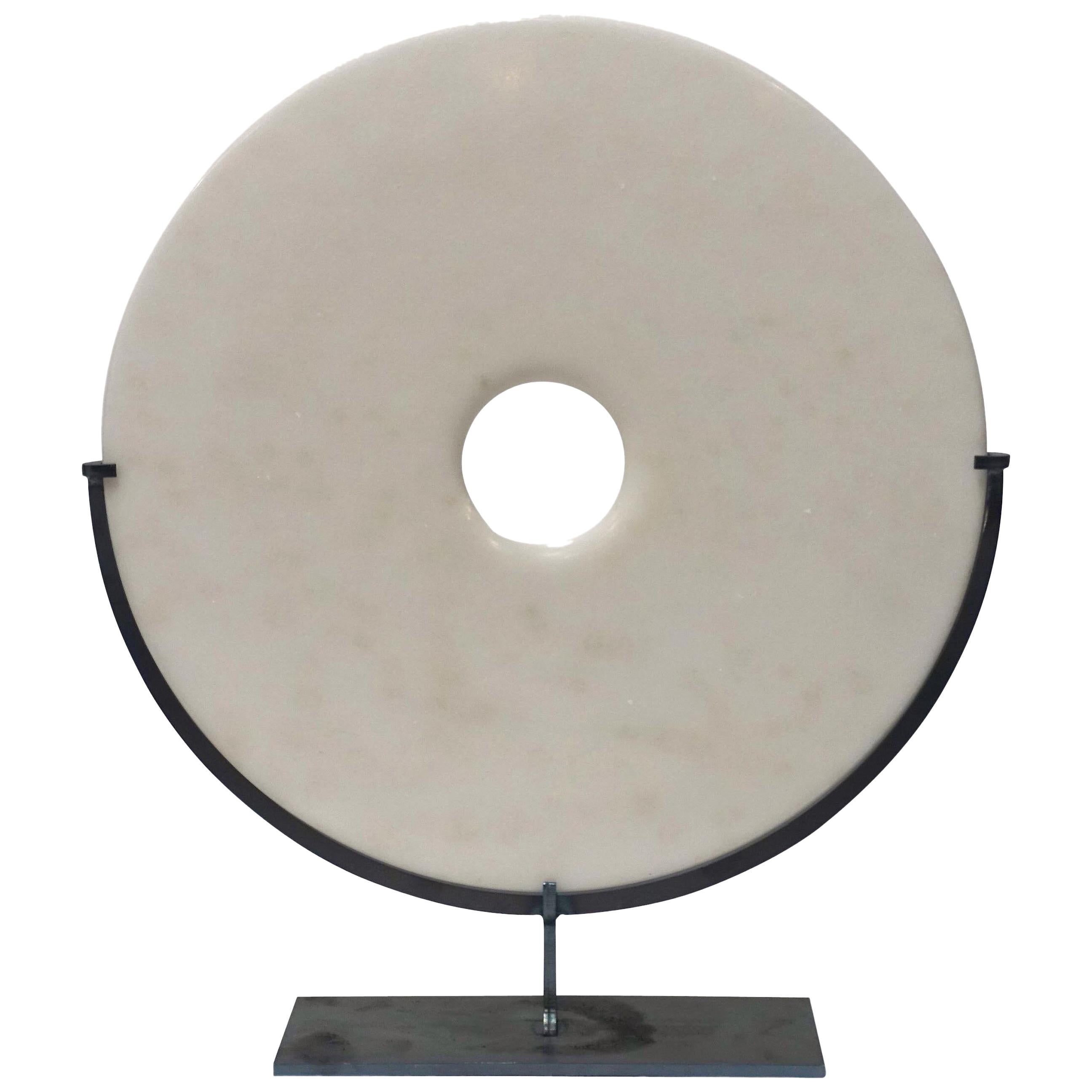 Smooth White Marble Disc, China, Contemporary at 1stDibs