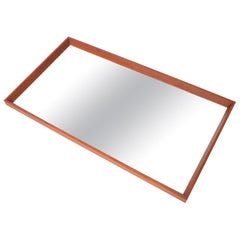 Danish Modern Beveled Edge Teak Wall Mirror