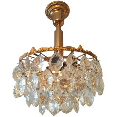 Vintage Austrian Gilded and Four-Tiered Bakalowits Style Chrystal Pendant, 1960s