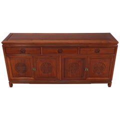 Mid-Century Modern Solid Rosewood Chinese Sideboard or Credenza