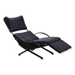 P40 chaise longue by Osvaldo Borsani for Tecno Italy, 1950s, black leatherette