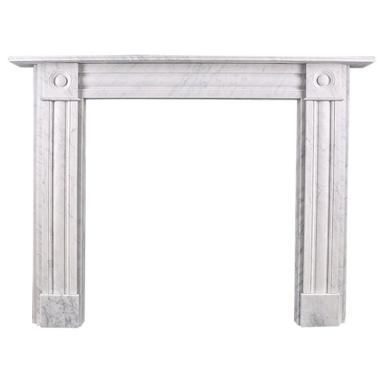 Georgian 1840 Style Bullseye Fireplace Mantel In Italian White