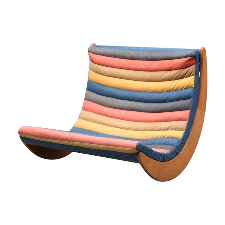 Rocking chair by Verner Panton for Rosenthal 1970s beech wood For Sale