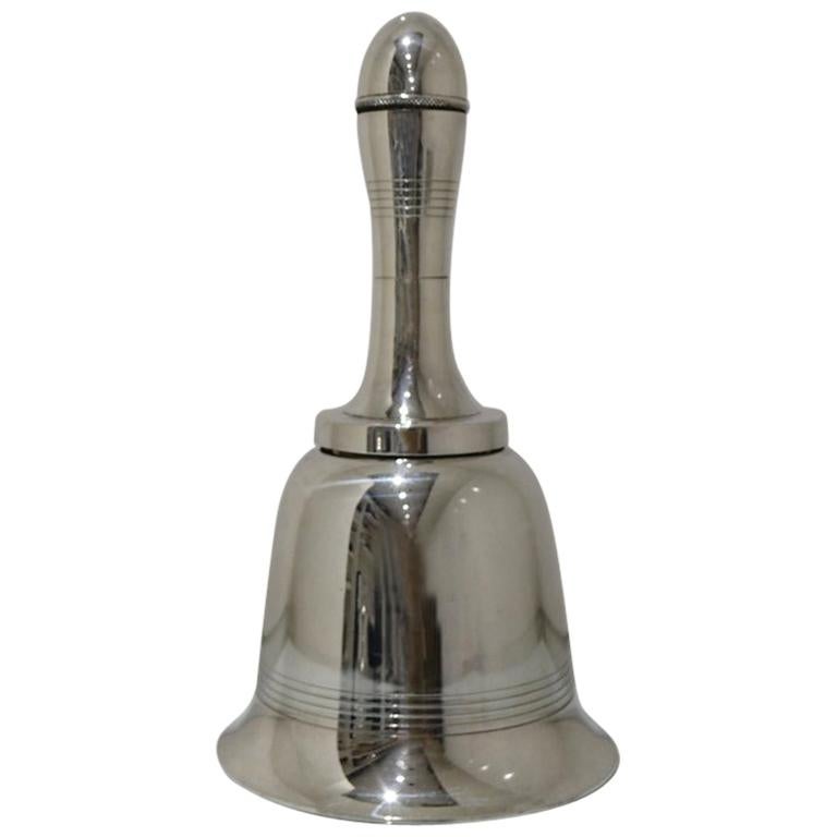 Early 20th Century George V Silver Plate Bell Formed Cocktail Shaker, circa 1935 For Sale