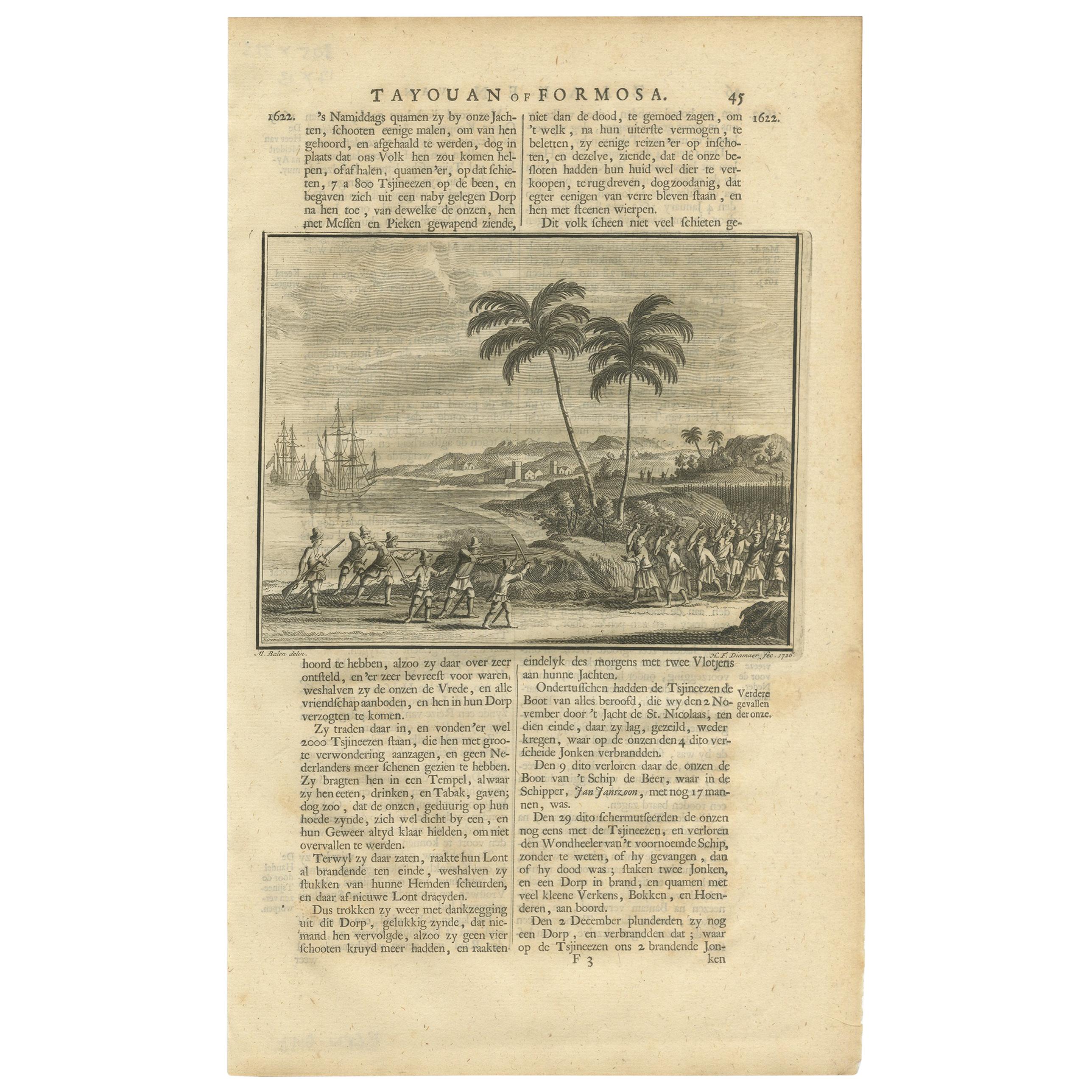 Antique Print of Chinese Natives by Valentijn, 1726 For Sale