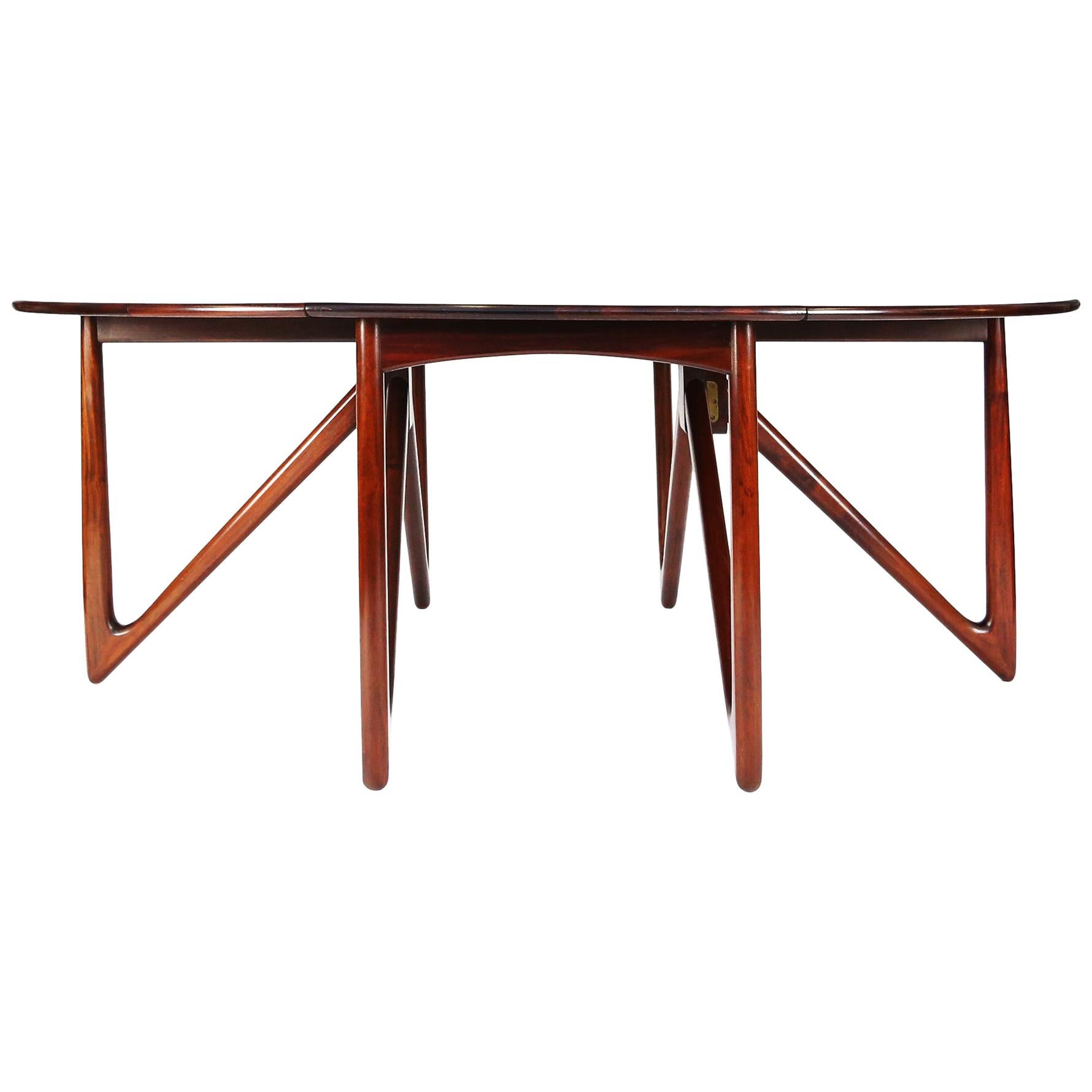 Kurt Østervig Rosewood Drop Leaf Dining Table for Jason Møbler, 1960s For Sale