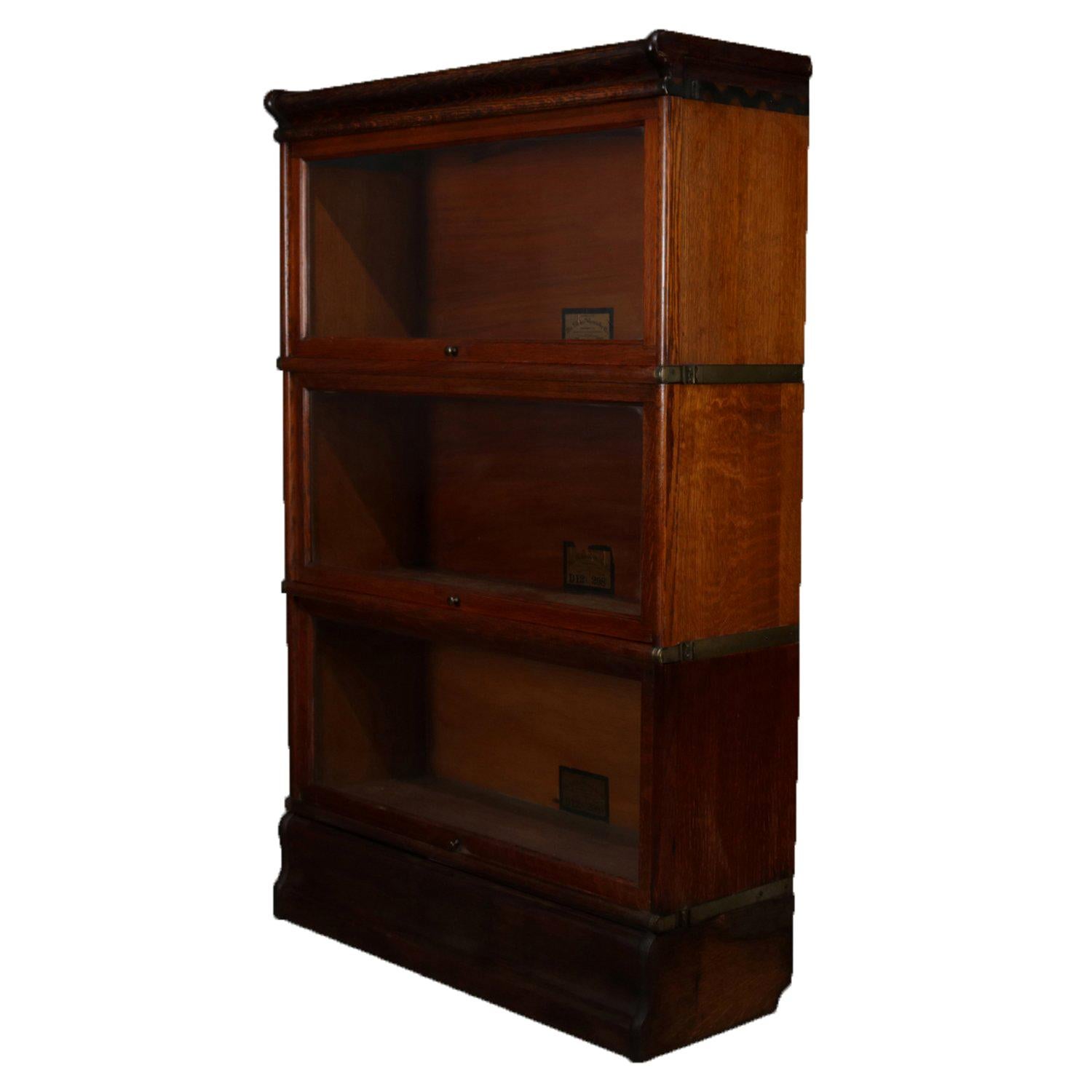 Antique Arts & Crafts Quarter Sawn Oak Globe-Wernicke Barrister Bookcase
