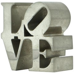 1970s Nickel LOVE Paperweight Sculpture Vintage Pop Art Warhol Indiana Trilove