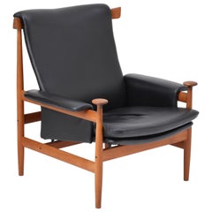 Black Reupholstered Bwana Model 152 Lounge Chair by Finn Juhl for France & Son