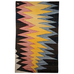 'Lightning' by Belkis Balpinar, Modern Wool Woven Kilim Rug, 1990