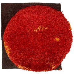 'Red Sun' by Belkis Balpinar, Modern Wool Woven Kilim Rug, 2013